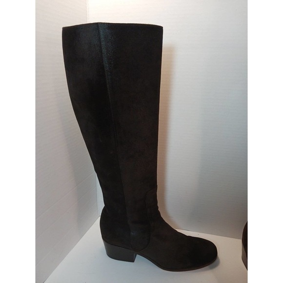 JIMMY CHOO Roughout Suede Knee High Brown Leather Riding Boots Size 6 US 36.5 EU - Picture 3 of 16
